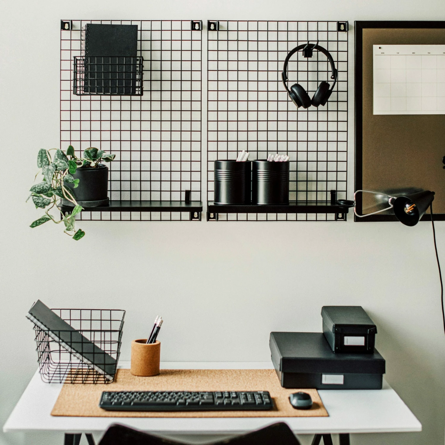 Korb Draht Groß Schwarz 6 Korb Draht Groß Schwarz – Bild 4