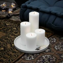 Kerze 7x10cm Weiß -GRANIT Verkäufe 372676 16688