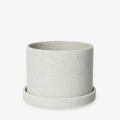 Blumentopf/Teller Polystone Klein Weiß