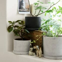 Blumentopf/Teller Polystone Mittel Weiß -GRANIT Verkäufe 373542 15732 1