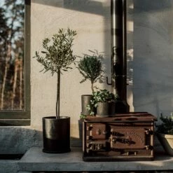 Blumentopf/Teller Polystone Klein Schwarz -GRANIT Verkäufe 373916 34163