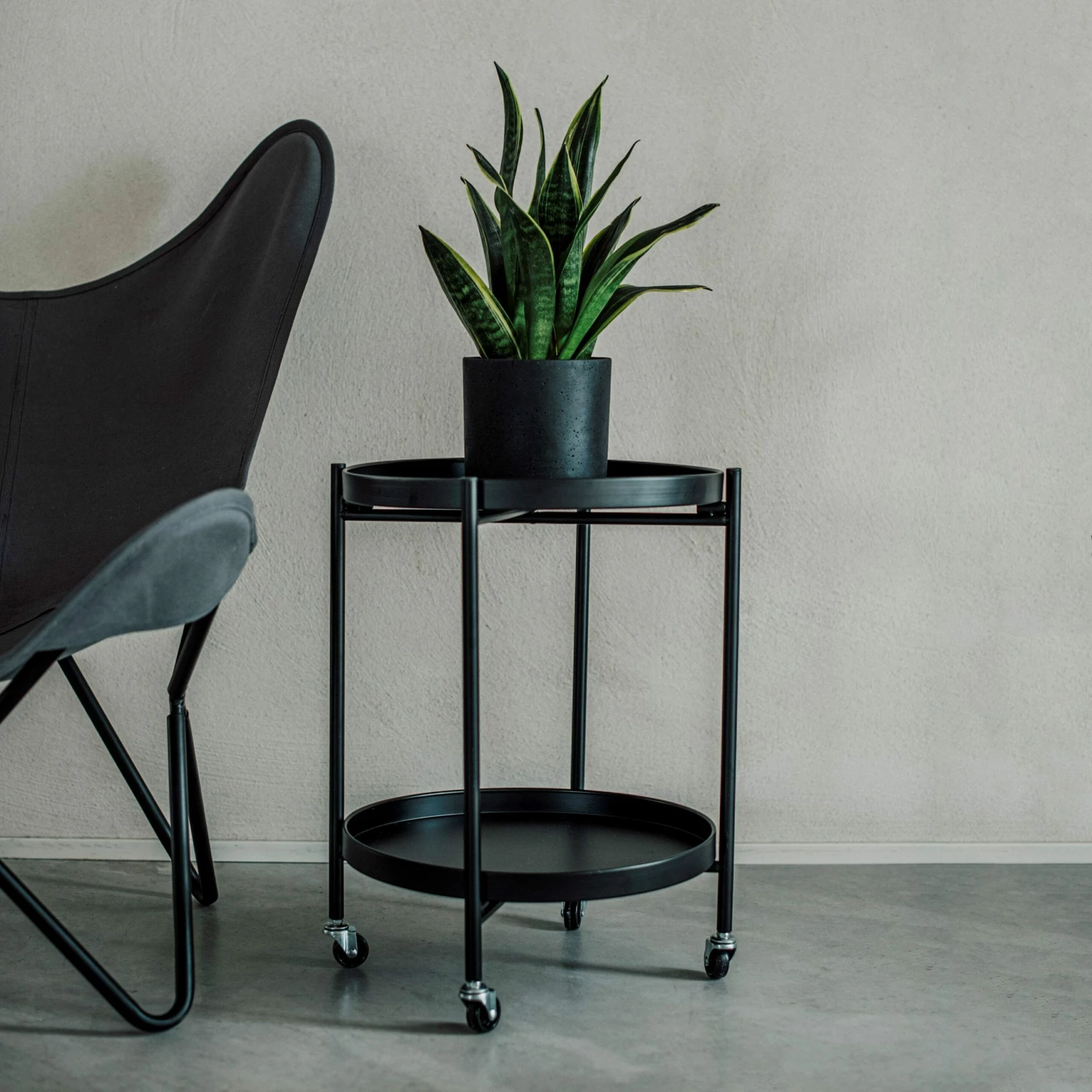 Blumentopf/Teller Polystone Mittel Schwarz 5 Blumentopf/Teller Polystone Mittel Schwarz – Bild 3