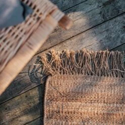 Teppich Jute Handgewebt Mit Fransen 70x140cm -GRANIT Verkäufe 374855 25194