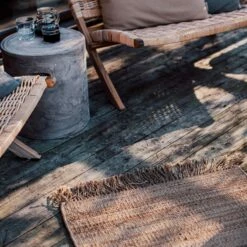 Teppich Jute Handgewebt Mit Fransen 70x140cm -GRANIT Verkäufe 374855 25195