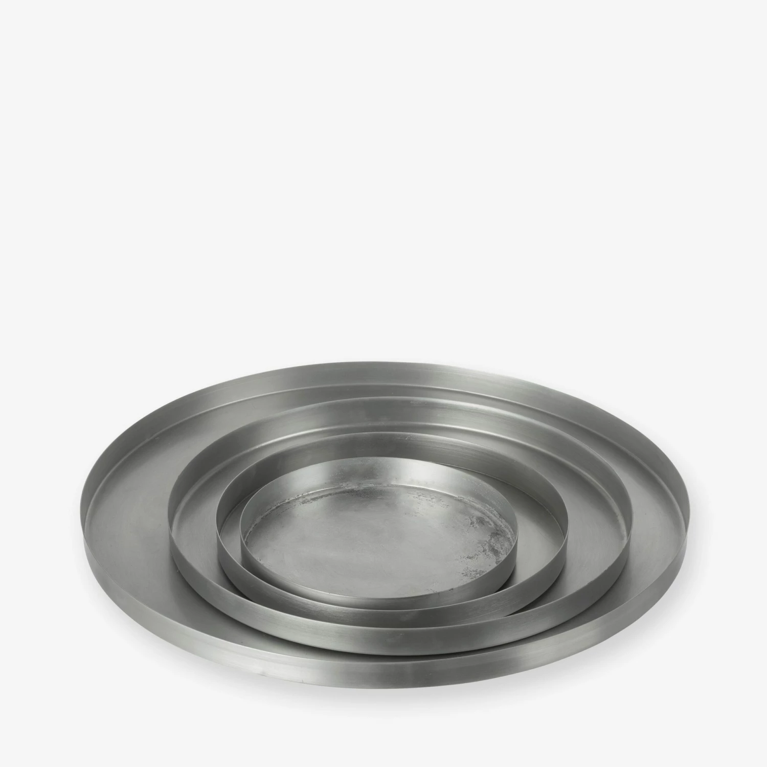 Blumentopfuntersetzer Eisen Silber Ø 30 Cm 4 Blumentopfuntersetzer Eisen Silber Ø 30 Cm – Bild 2