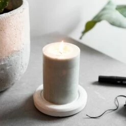 Blockkerze Stearin 10x7cm Hellgrün -GRANIT Verkäufe 375815 21366