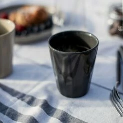 Becher Porzellan Grau -GRANIT Verkäufe 400488 27114