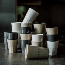 Becher Porzellan Groß Sandbeige -GRANIT Verkäufe 400739 28719