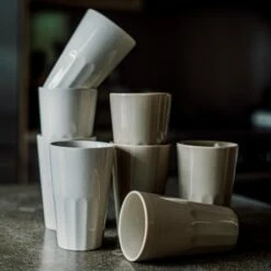 Becher Porzellan Groß Sandbeige -GRANIT Verkäufe 400739 28727