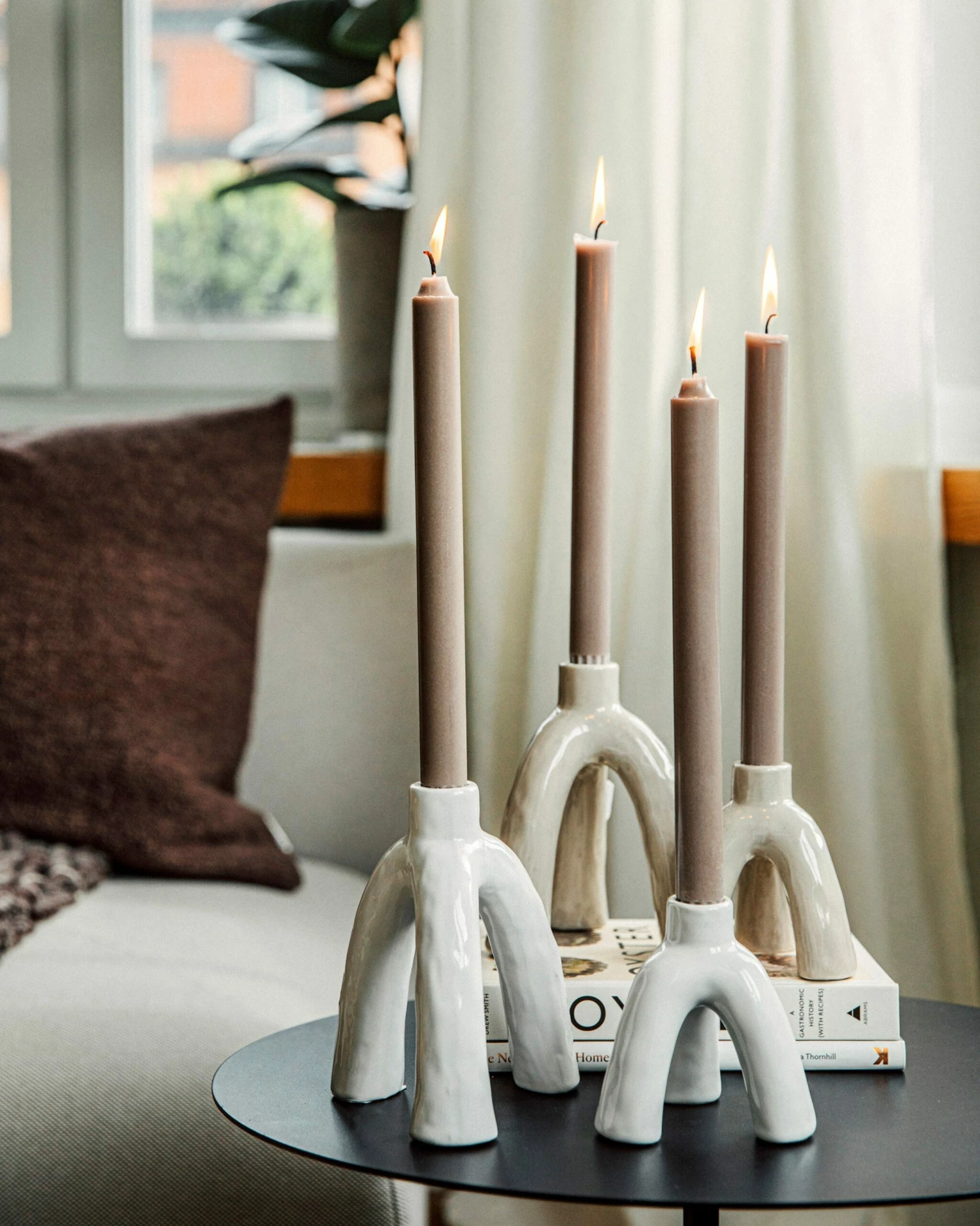 Kerzenleuchter High Flow Warmgrau 7 Kerzenleuchter High Flow Warmgrau – Bild 5