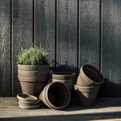 Blumentopf Terrakotta Grau Ø 18 Cm -GRANIT Verkäufe 401509 33425