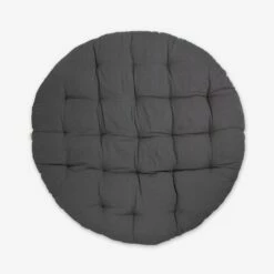 Sitzkissen Groß Rund Dunkelgrau