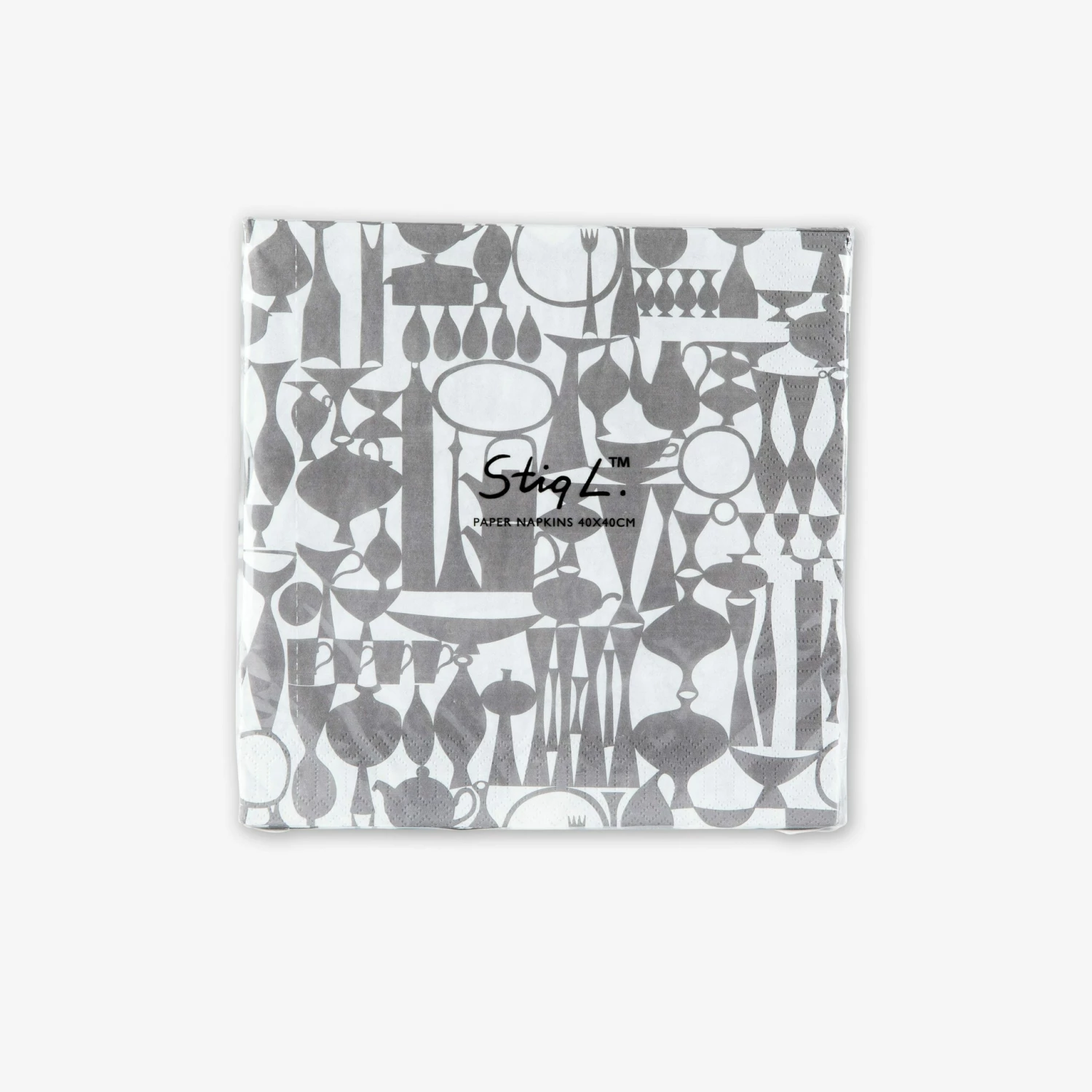 Serviette Stig Lindberg Wrap Grau 3 Serviette Stig Lindberg Wrap Grau