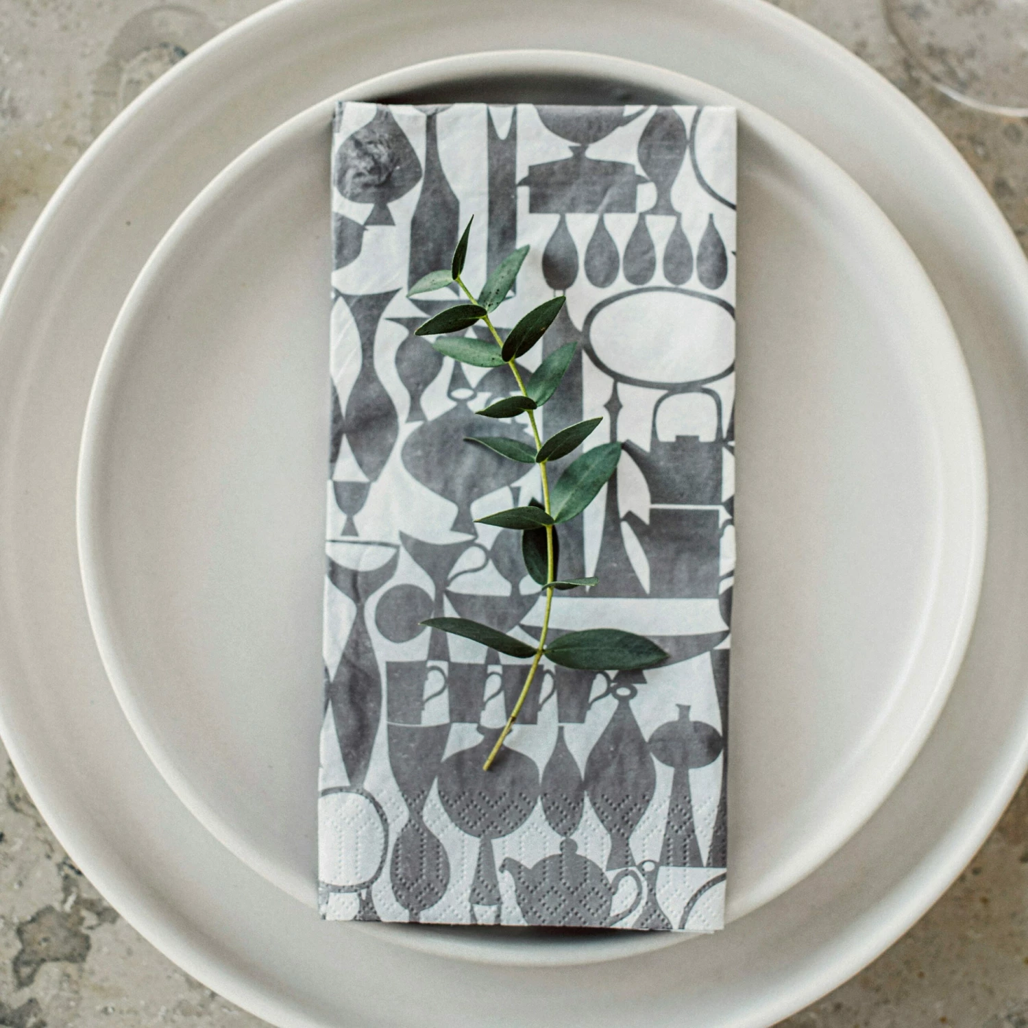 Serviette Stig Lindberg Wrap Grau 5 Serviette Stig Lindberg Wrap Grau – Bild 3