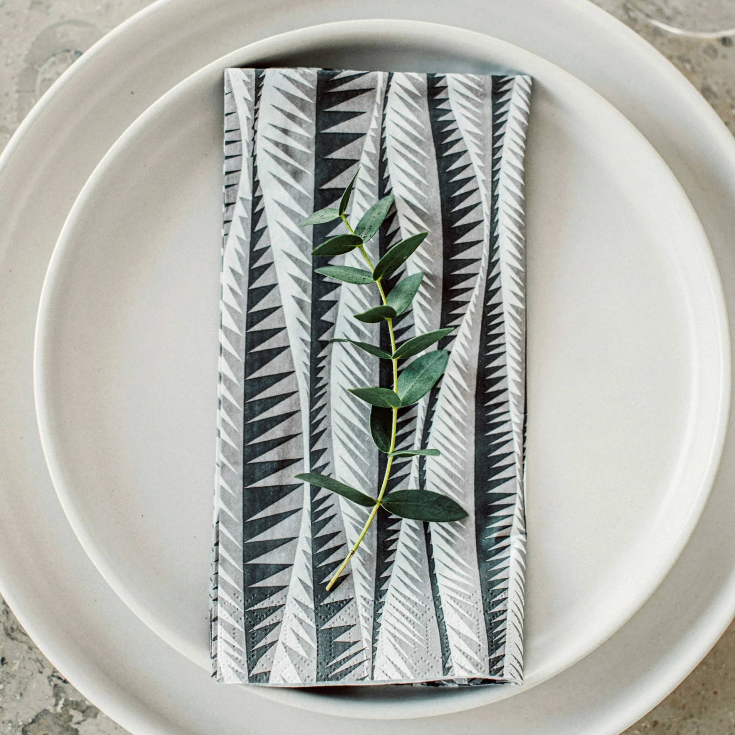 Serviette Stig Lindberg Korrugalion Grau 5 Serviette Stig Lindberg Korrugalion Grau – Bild 3