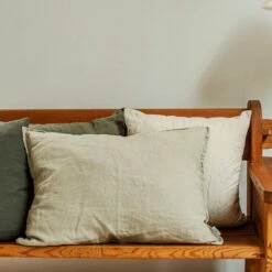 Kissen Leinen 50 X 70 Hell Khaki Grün -GRANIT Verkäufe 402039 35847