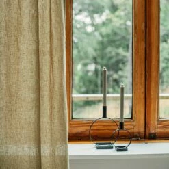 Vorhang Leinen-Mix 145 X 300 Cm 2er-Pack Hell Khaki Grün -GRANIT Verkäufe 402160 35831