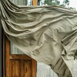 Vorhang Leinen-Mix 145 X 300 Cm 2er-Pack Hell Khaki Grün -GRANIT Verkäufe 402160 35833