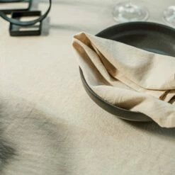 Tischdecke Leinenmix Ø145 Cm Hafer -GRANIT Verkäufe 402297 35878