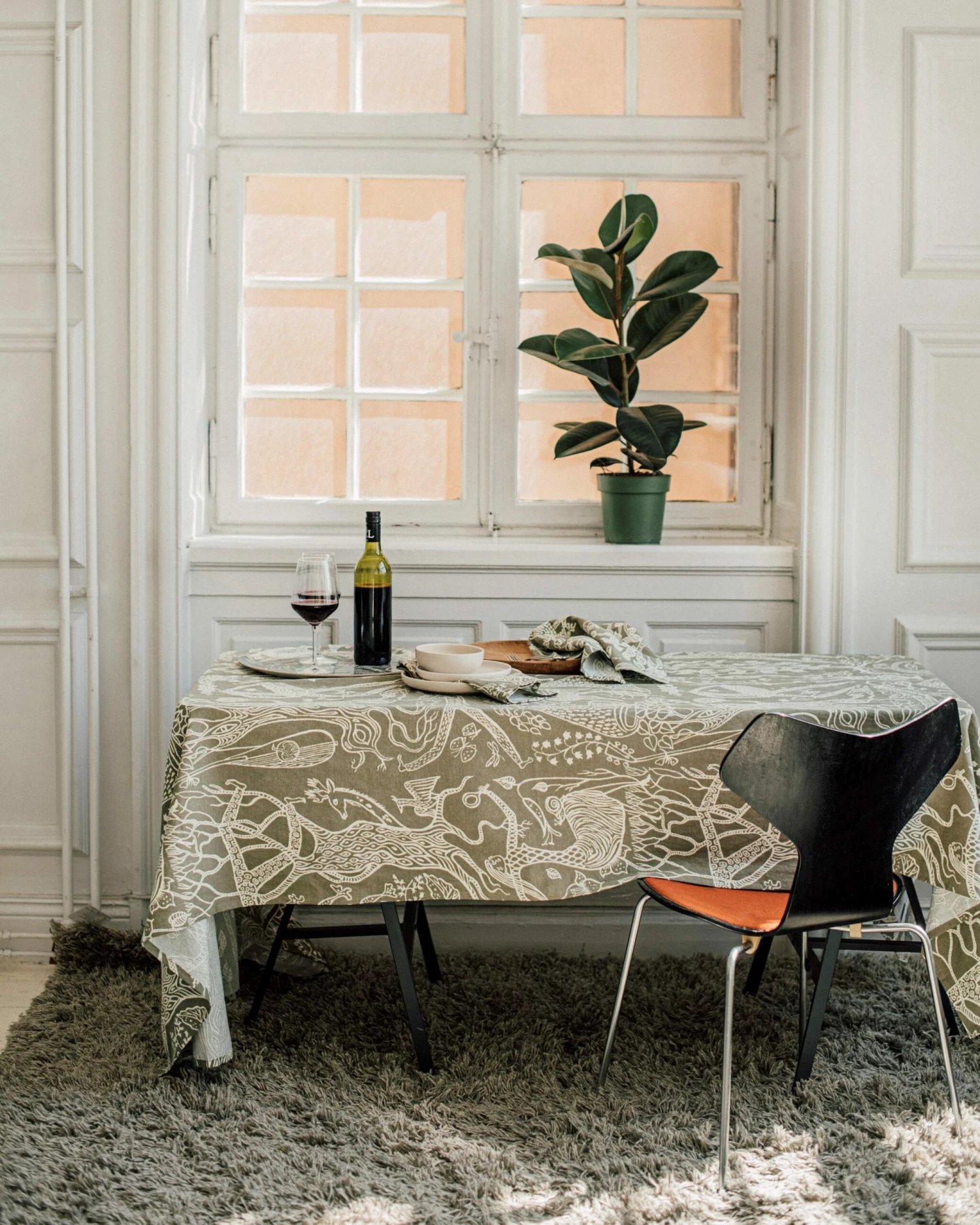 Tischdecke Stig Lindberg 140 X 250 Cm Poème D'Amour Hell Khaki Grün 8 Tischdecke Stig Lindberg 140 X 250 Cm Poème D'Amour Hell Khaki Grün – Bild 6