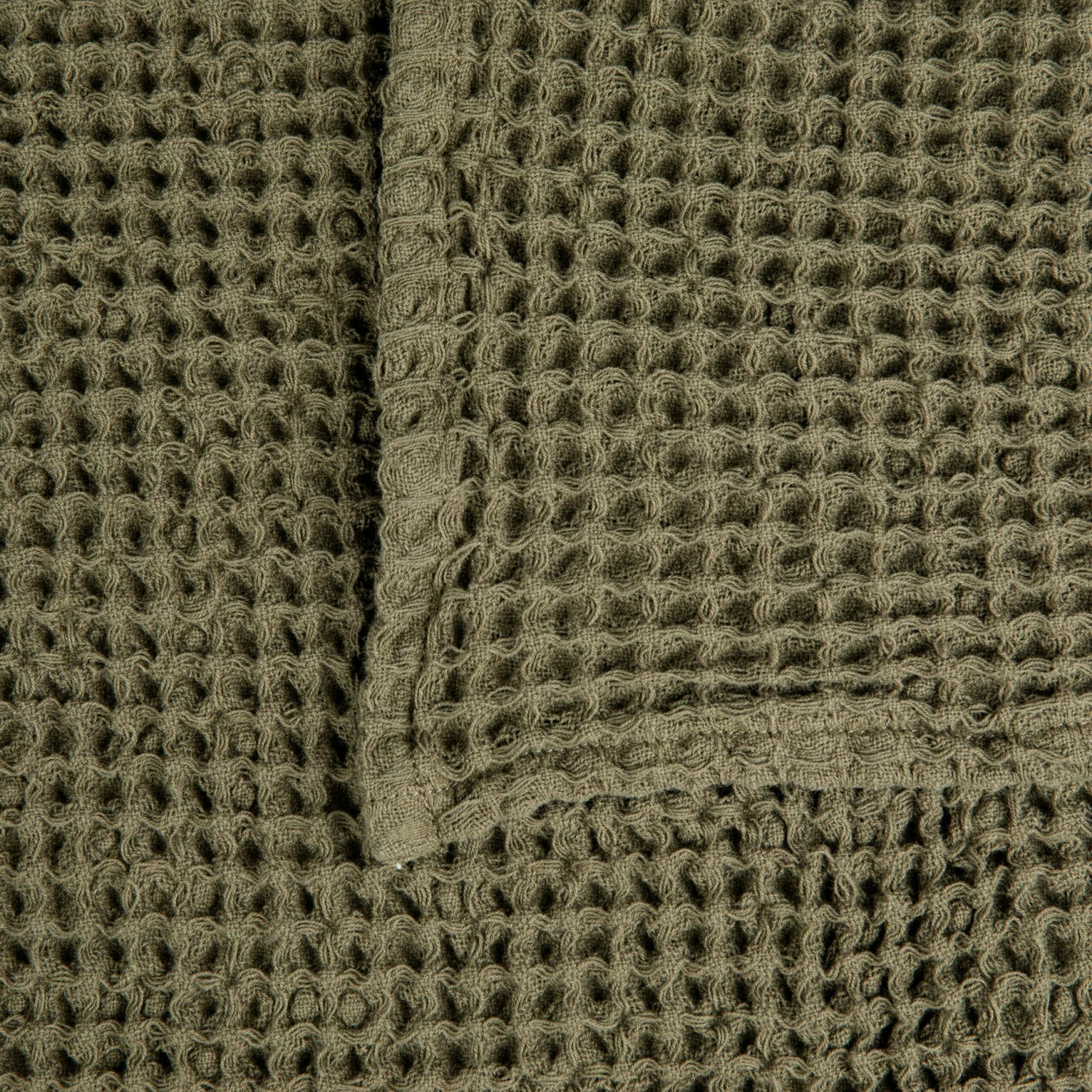 Handtuch Våffla 50 X 70 Dunkles Khaki-Grün 4 Handtuch Våffla 50 X 70 Dunkles Khaki-Grün – Bild 2