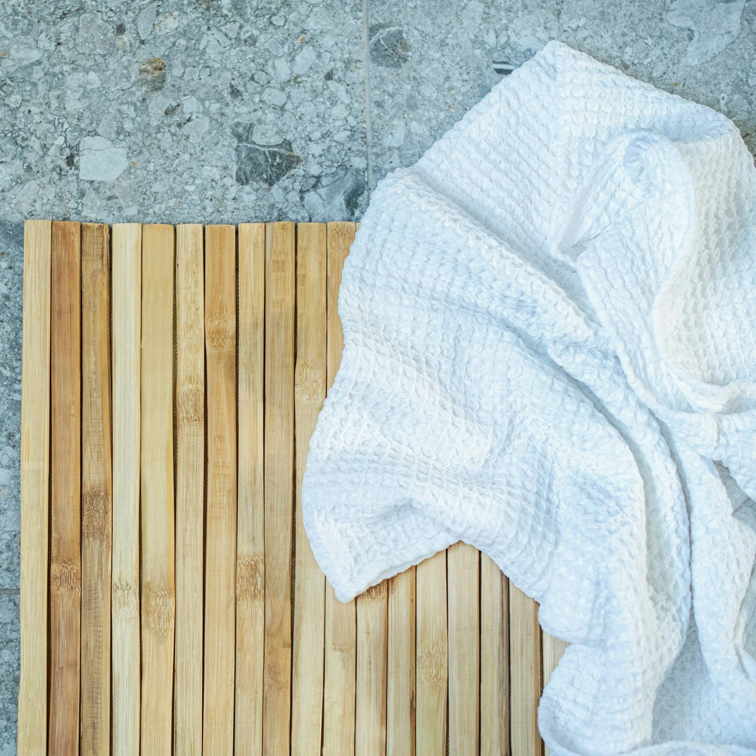 Handtuch Våffla 100x150cm Weiß 4 Handtuch Våffla 100x150cm Weiß – Bild 2