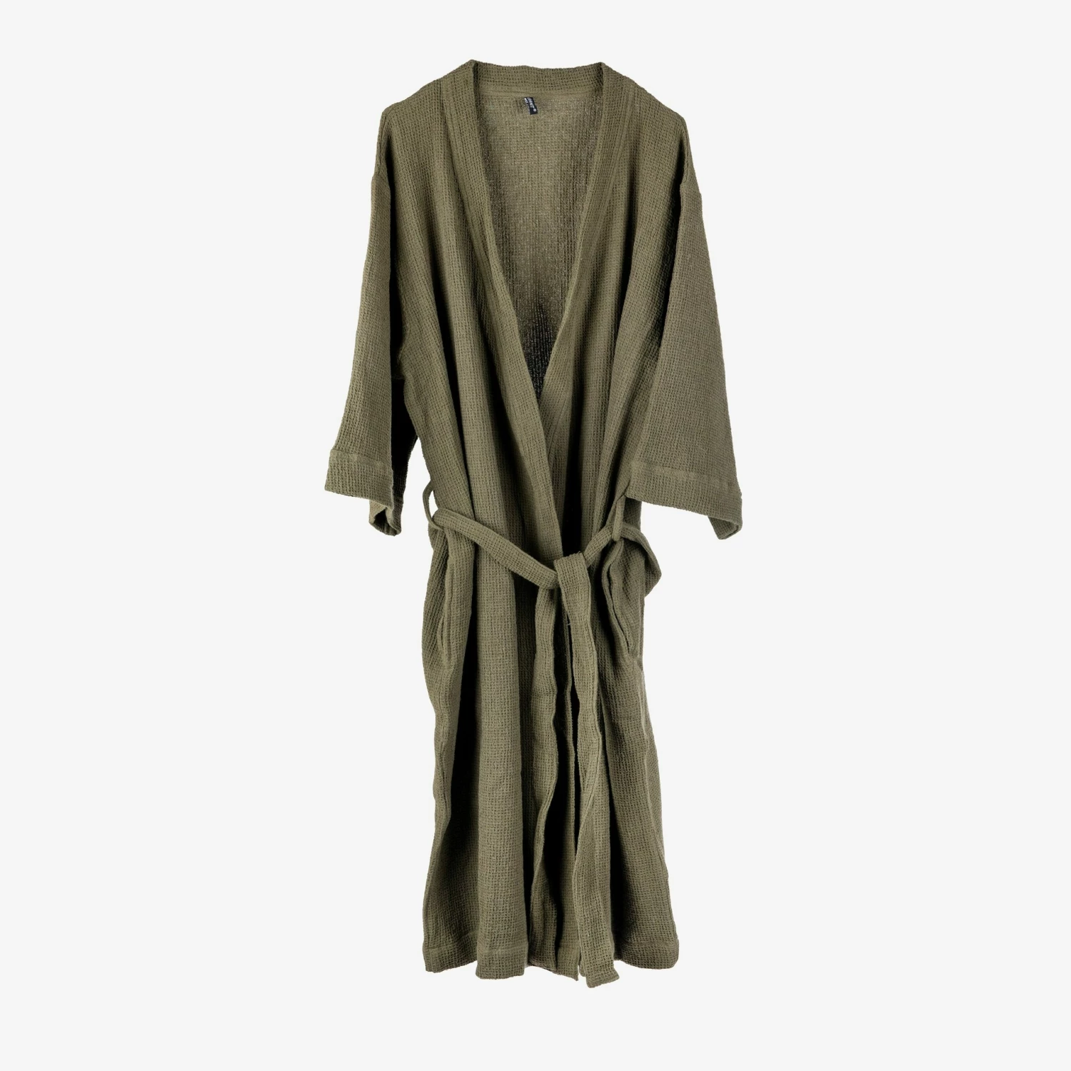 Bademantel Waffelstruktur Grau Khakigrün Einheitsgröße 3 Bademantel Waffelstruktur Grau Khakigrün Einheitsgröße