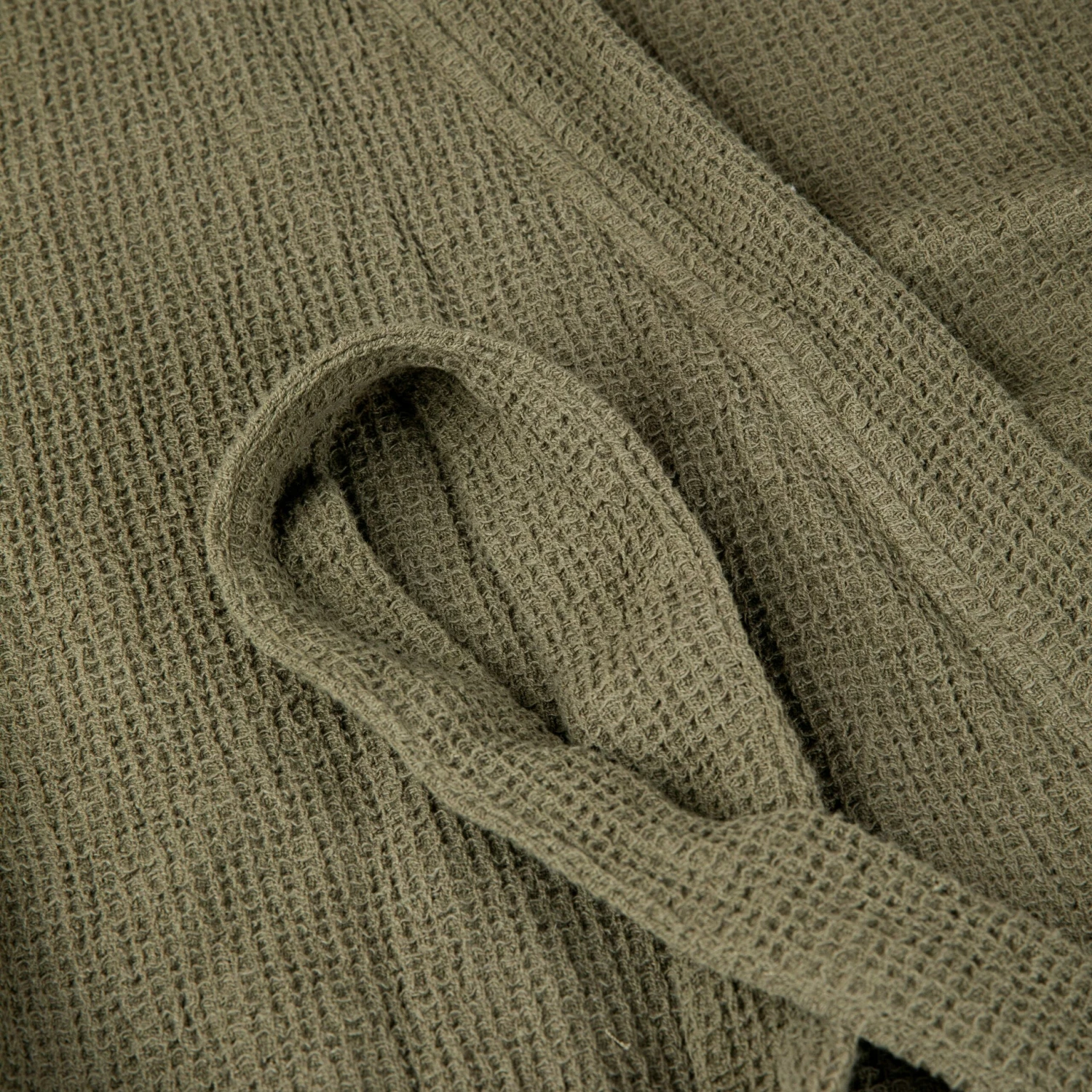 Bademantel Waffelstruktur Grau Khakigrün Einheitsgröße 5 Bademantel Waffelstruktur Grau Khakigrün Einheitsgröße – Bild 3