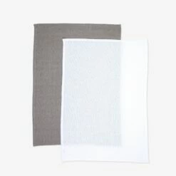 Küchenhandtuch Waffel 50x70cm 2er-Pack Grau/Weiß -GRANIT Verkäufe 402675 38736