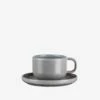 Tasse Mit Untertasse Bruno Steingut Grau