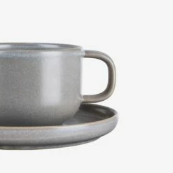 Tasse Mit Untertasse Bruno Steingut Grau 6 Tasse Mit Untertasse Bruno Steingut Grau -GRANIT Verkäufe 402695 37839