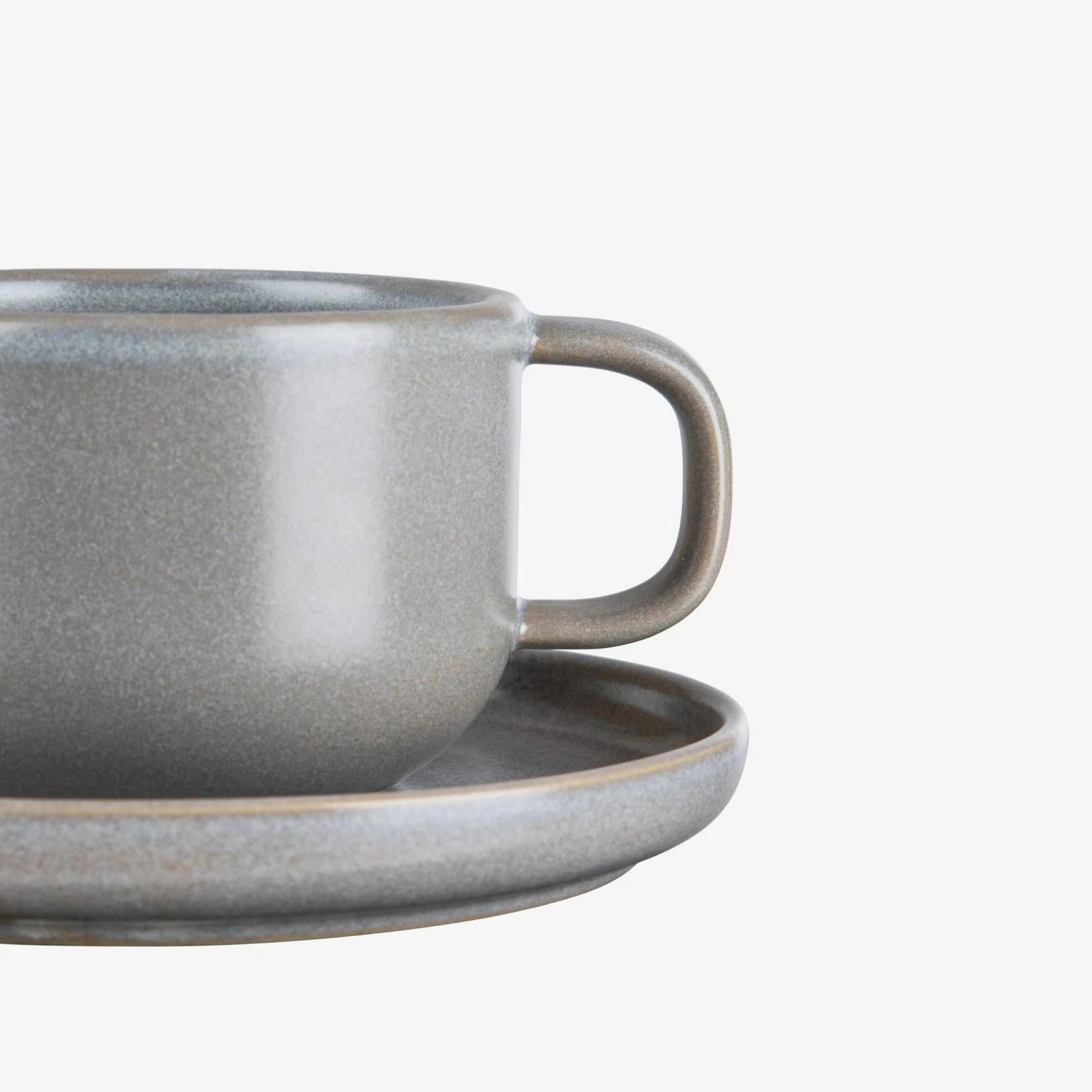 Tasse Mit Untertasse Bruno Steingut Grau 4 Tasse Mit Untertasse Bruno Steingut Grau – Bild 2